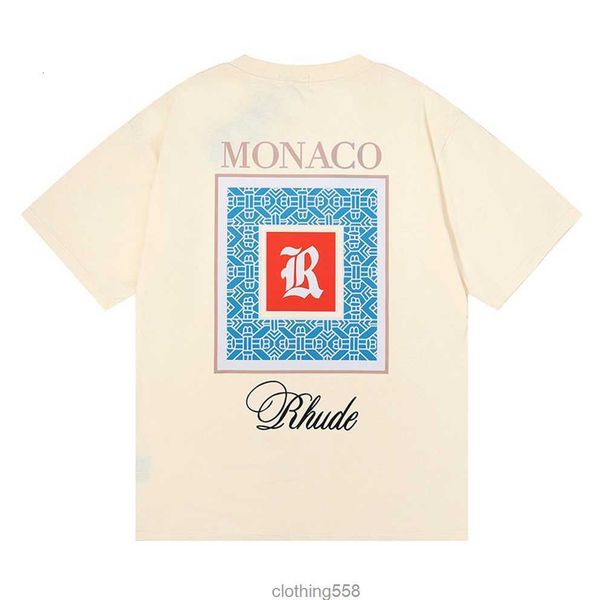

2023 summer rhude t shirt mens designer t shirt rhude casual shirts man womens tees short sleeves sell luxury men hip hop clothes us size s-, White;black