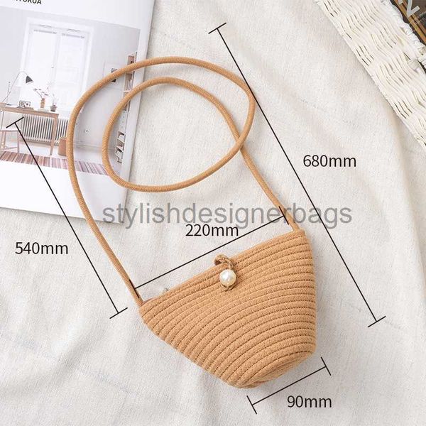 

cross body woven bag women's 2023 summer new ins cotton rope woven bucket bag beach vacation one shoulder crossbody bagstylishdesignerb