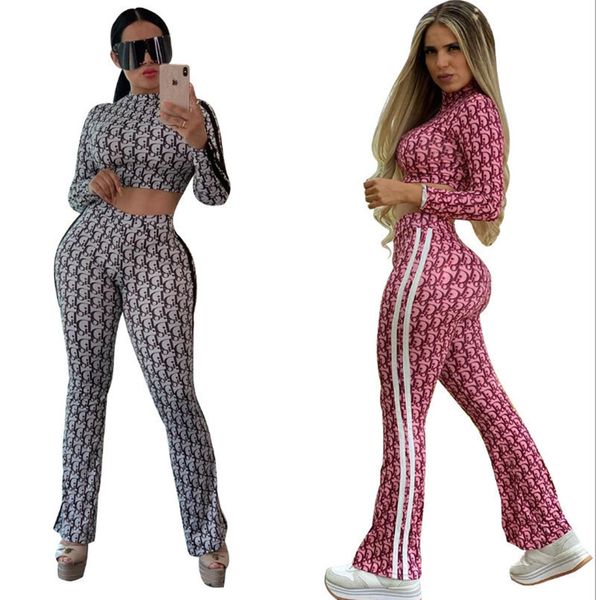 

2023 brand designer women letter tracksuits fall winter two piece sets long sleeve hoodies+pants pullover sports suit fashion outfits casual, Gray