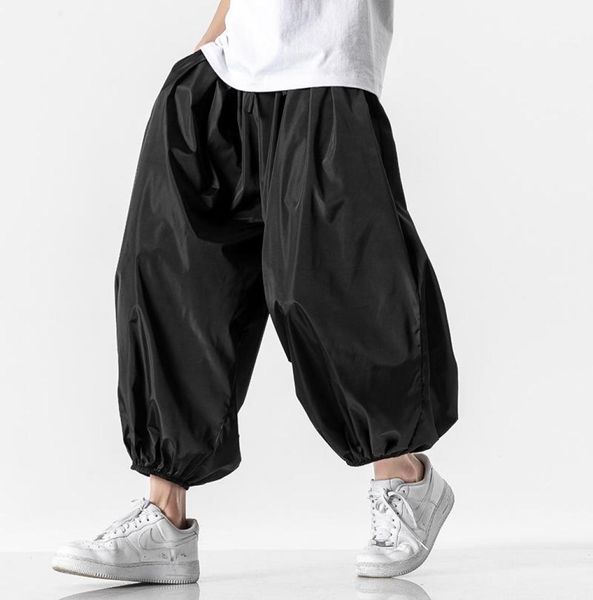 

new hip hop baggy wide crotch harlan pants men women plus size wide leg trousers new casual loose crosspants plus size xxxxxl7407053, Black