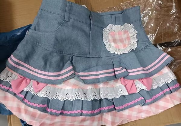 

skirts preppy style lolita kawaii japanese sweet mini women harajuku cute ball gown denim skater y2k high waist lace cake 230110, Black