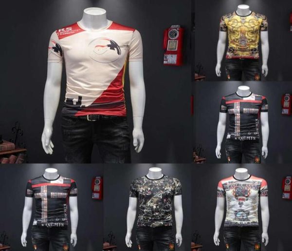 

trendy tshirt baroque tshirt men039s short sleeve court british style mercerized cotton printed ice silk half sleevewinter79251091537928, White;black