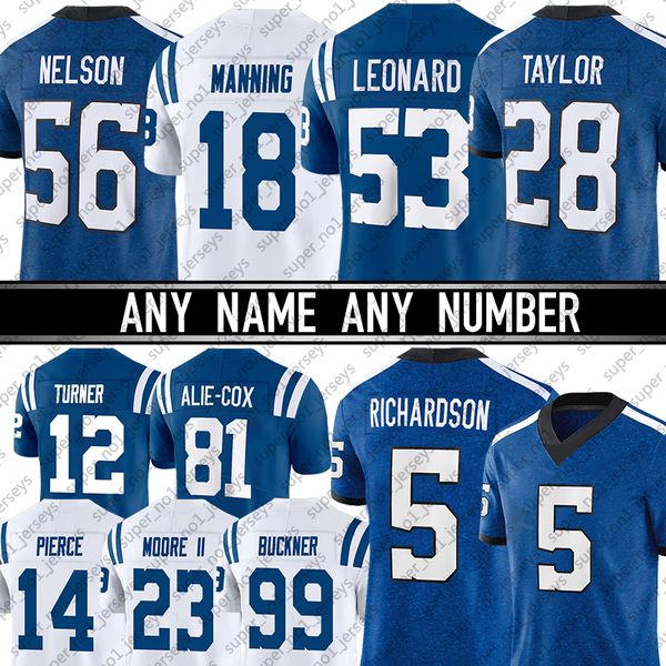 

5 anthony richardson jersey football indianapolises colt shaquille leonard quenton nelson michael pittman jonathan taylor gardner minshew al, Black;red