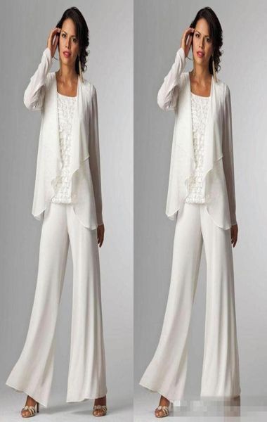 

elegant ivory chiffon mother of the bride pants suits wedding guest formal wear plus size custom made evening dress groom mo1200721, Black;red