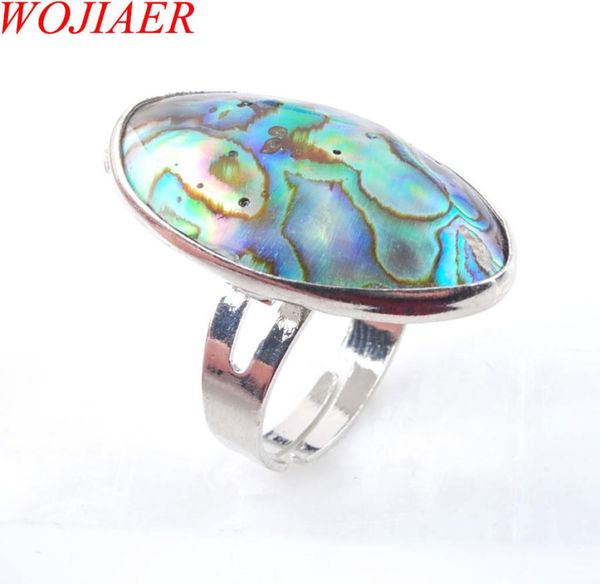 

wojiaer natural abalone shell irregular beads finger adjustable rings for men women reiki sea shell pearl wedding engagement x30498237100, Golden;silver