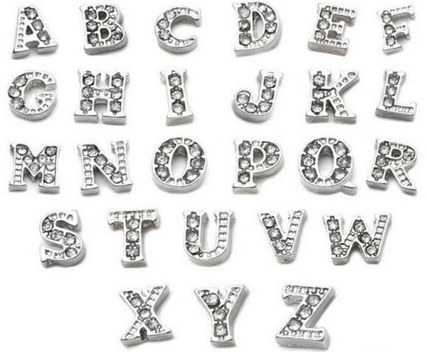 

floating charms mj1130025 260pcs silvergold half rhinestone letters alphabet az each 10 pcs for glass living memory lockets7038165, Bronze;silver