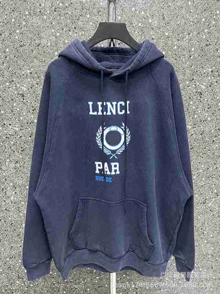 

women's hoodies & sweatshirts designer 23fw new crown wheat ear crack pattern ins men's and worn fleece hoodie sweater fl7i, Black