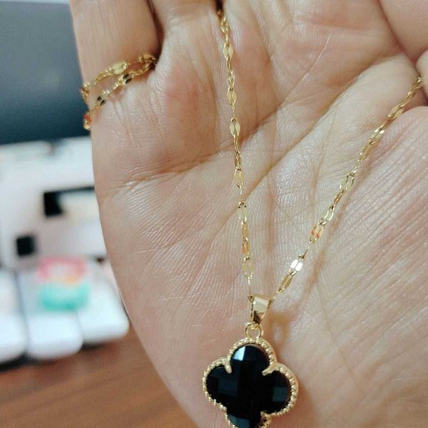 

van clover necklace designer netflix clover necklace women's red and black fashion jewelry gifts, Silver