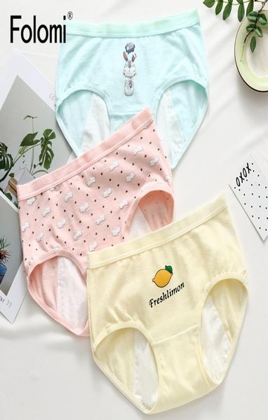 

leak proof menstrual period panties women print cotton health pants low waist briefs female7798642, Black;pink