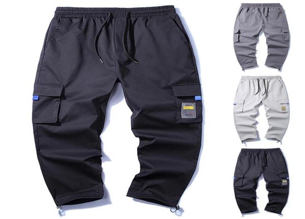 

men harajuku wide leg cargo pants 2021 streetwear vintage harem male khaki fashions sweatpants cotton trousers men039s4598952, Black