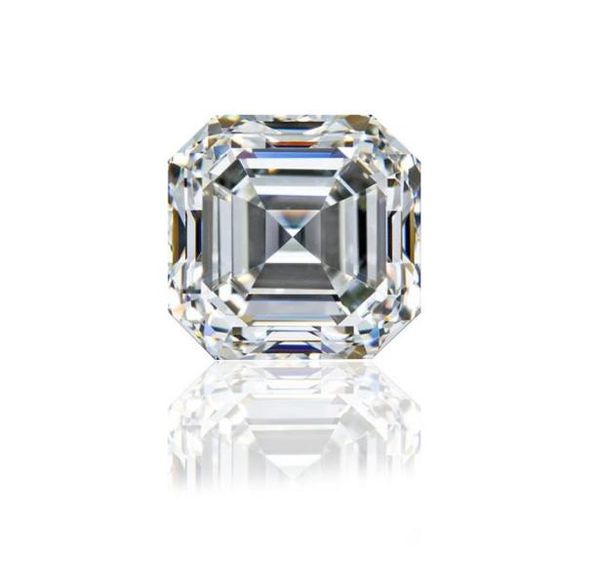 

015ct60ct3mm105mm asscher cut with certificate df color vvs clarity synthetic lab diamond moissanite stone 3ex cut loose d9322641, Black