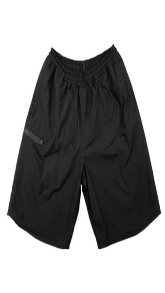 

black grey nylon shorts men loose fit zip pocket pants jogger summer streetwear8228468