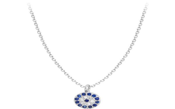 

delicate s925 sterling silver necklaces female zircon stone turkish blue eye clavicle chain pendant necklace women accessories jew9351928