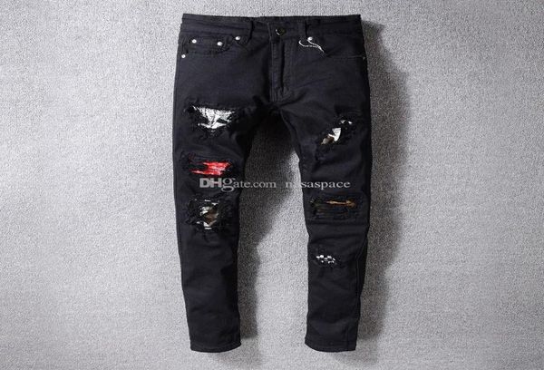 

new mens stylist jeans fashion mens hip hop ripped denim pants distressed zipper jeans size 28404089328, Blue
