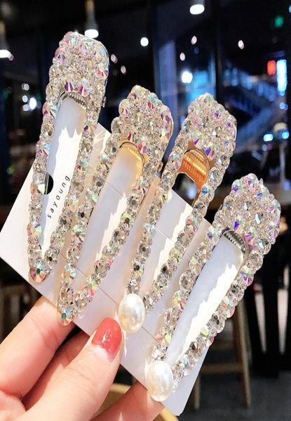 

ins crystal rhinestone hair clips lady wedding party bling bling hairpins fashion girl barrettes woman jewelry whole 253 q28923933, Golden;silver