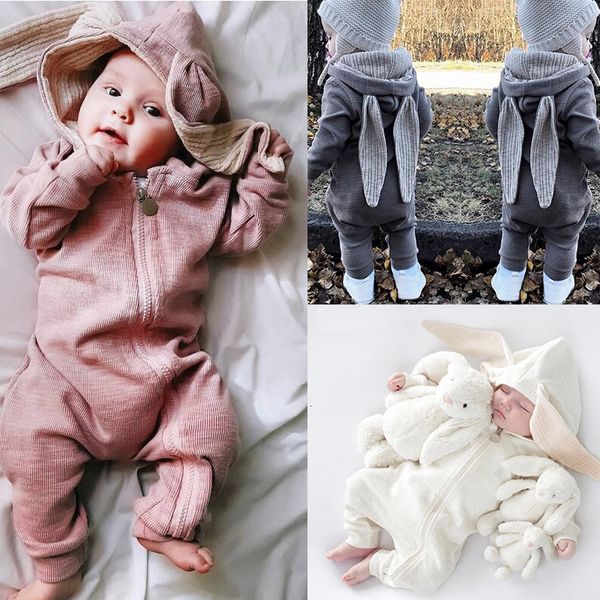 

cosplay baby boys rabbit cartoon hooded rompers born spring autumn infant jumpsuits easter bunny romper zipper clothes 230810, Blue