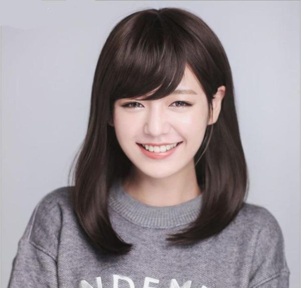 

spot korean version of the wig ladies fashion long straight hair full headgear europe and the united states foreign trade sources94787386, Black