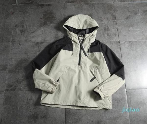 

fashionmen women jacket windbreaker zipper hoodies patchwork coat casual outerwear street sports running jogger jack1704210, Black;brown