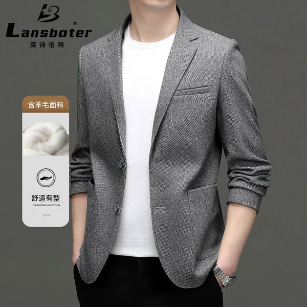 

mens jackets spring and autumn wool suit slim fit noniron small casual daily single coat 230810, Black;brown