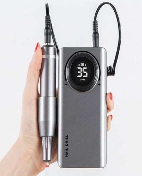 

rechargeable nail drill machine 35000rpm portable manicure gel polish remover pedicure salon equipment professional nails polisher6293065