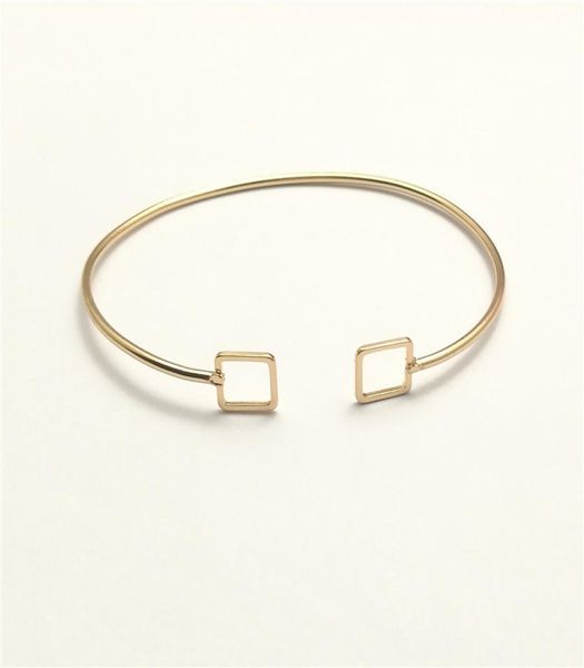 

openwork geometric triangle bracelet gift small square open bracelet freight link logistics freight make up the transportation co3759062, Golden;silver