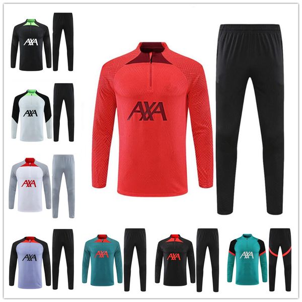 

23 24 lvp tracksuit and kids kit long sleeve diogo alexander arnold 2023 men kit training suit set jacket, Black