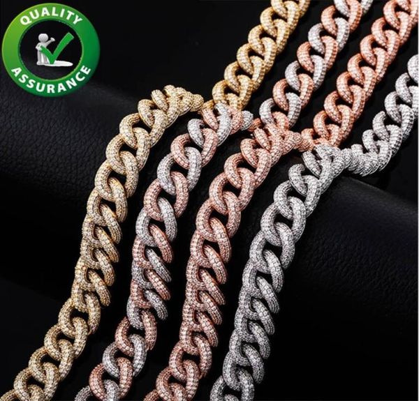 

mens jewelry hip hop iced out cuban link chain rapper luxury designer necklace diamond choker real 14k gold plated very bling chri7723954, Silver