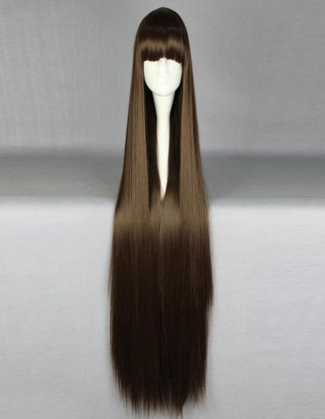 

mcoser japanese amagi brilliant park kobori 100cm long straight brown synthetic anime costume party cosplay wig3674276