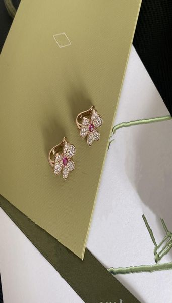 

2022 luxury women clover studs rose gold classic flower brand pearl stud earrings red girls jewelry gift for party wedding9343947, Golden;silver
