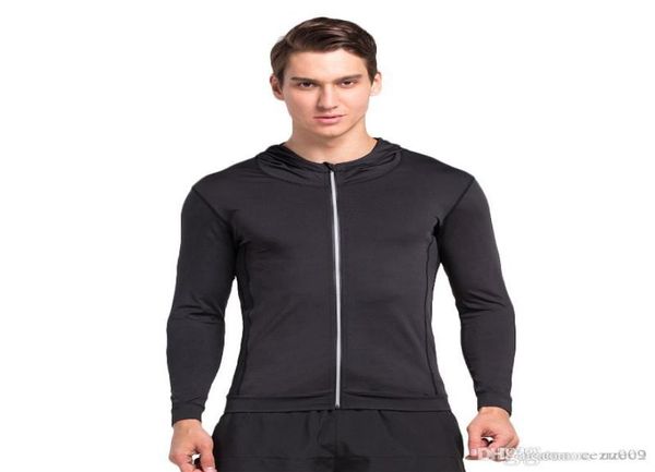 

autumn and winter outdoor sports men longsleeved cardigan fast dry tight compression sports training clothess4286856