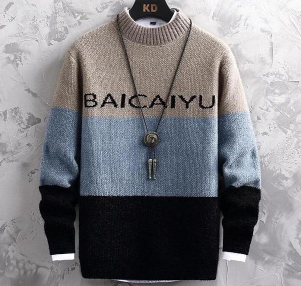 

men039s sweaters pull homme 2021 winter thick warm patchwork sweater men turtleneck male pullovers christmas9674198, White;black