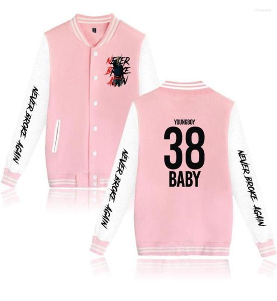 

men039s hoodies rap youngboy never broke again baseball uniform fleece jacket women men streetwear hip hop long sleeve pink hoo3658770, Black