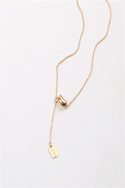 

pendant necklaces stainless steel geometric bean design and necklace minimalist gift for women luxury steampunk fashion jewellery2679320, Silver