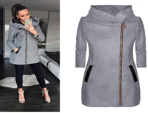 

2019 new autumn winter women coat casual warm coat long sleeve zipper hooded vintage retro ladies overcoat plus size 5xlj3012202416, Black;brown
