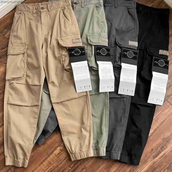 

2023 men's cargo pants designer stoness harajuku hip hop print multi pocket overalls hip hop punk rock wide leg pants oversized streetw, Black