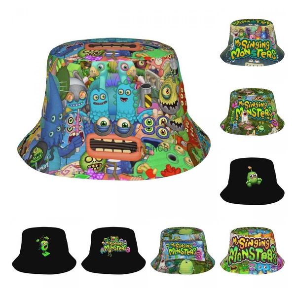 

wide brim hats bucket hats my singing monsters music game bob hat vocation getaway headwear merch fisherman hat for outdoor women bob lightw, Blue;gray
