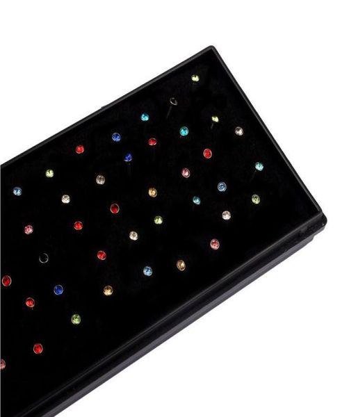 

nose stud 60pcsbox packed europe 18mm 316l medical titanium steel diamond fake nose ring body piercing jewelry whole4827269, Silver