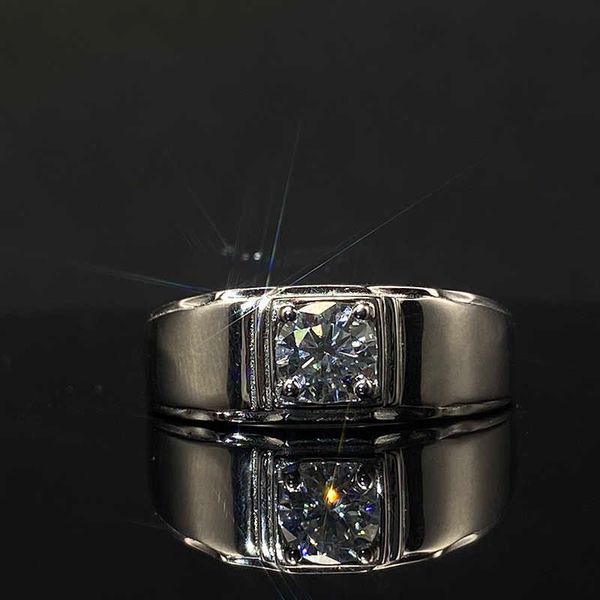 

Band S Sterg Sier Platinum Plated Men Ring D Color Male 0.5 CT Moissanite Rings VVS Fine Jewelry Pass Dia Tester