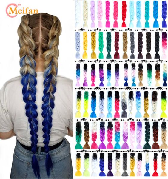 

costume accessories 24 inch colored braid hair strands synthetic african afro jumbo ombre blue pink yellow blue false braiding hai9795118, Silver