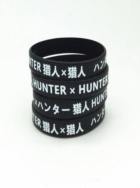 

anime hunter x sport strand wristband male rubber silicone bracelet cartoon96009029982406, Black
