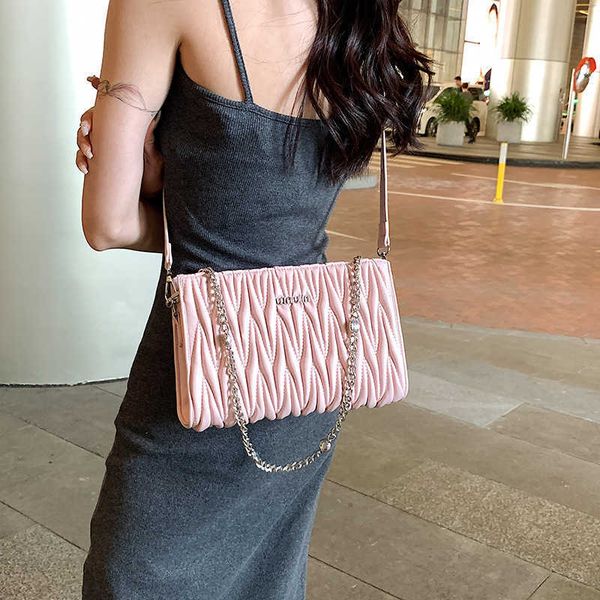 

square summer for chain bags small designer women new ladies niche pleated muimui bag 2023 for highend feeling small square bag single shoul