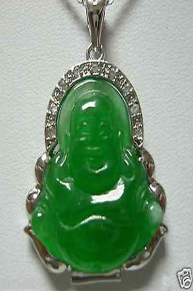 

genuine green jade buddha pendant necklace0123456782502901, Silver