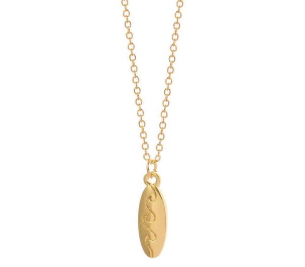 

classic 925 sterling silver gold filled surf board charm wave necklaces pendant jewelry for women or men70009197226388