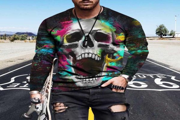 

20 styles skulls pattern sweatshirt gothic boys printing fashion hiphop mens sweatshirts with rose long sleeves whole6043267, Black