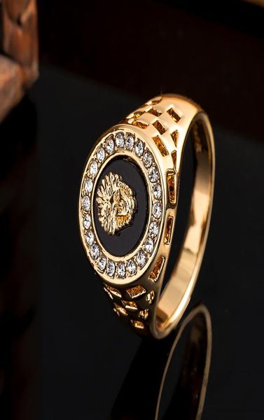 

punk men lion head rings crystal enamel ring for women gold alloy hollow finger rings vintage hip hop rock party brand jewelry9694212, Silver