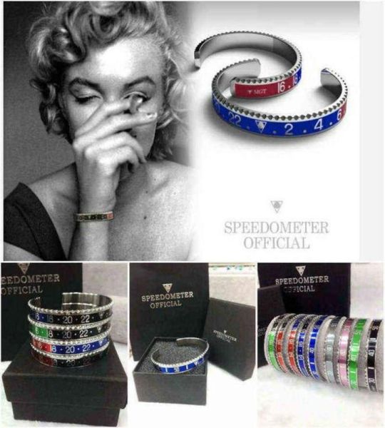 

2021 dial steel speedometer bracelets bangles bracciale uomo stainless cuff bangle bezel pulseiras bijoux31485518465036, Black
