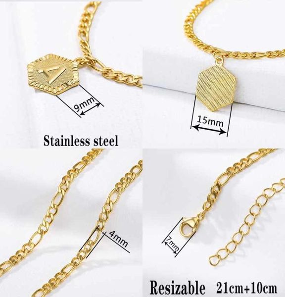 

2020 anklets bracele for women stainless steel letter leg chain gold men bracelet alphabet christmas gifts5379854, Red;blue