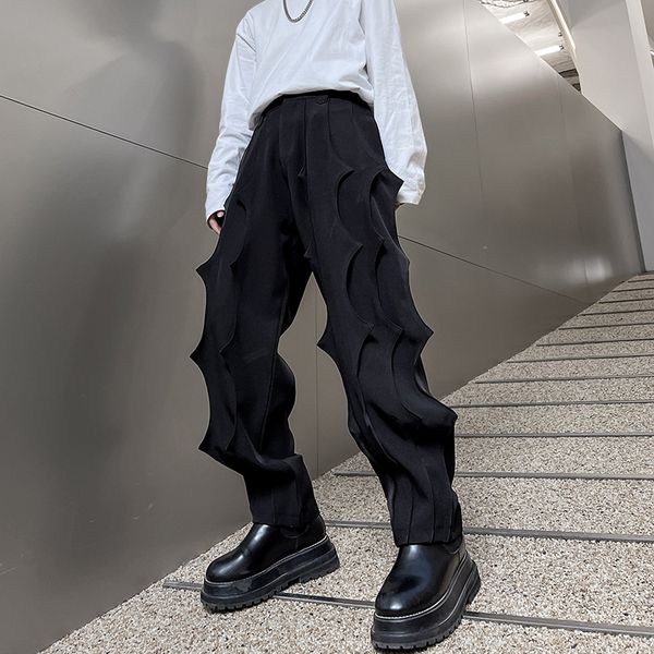 

mens pants men multi pleated loose casual harem male streetwear dark black fashion hip hop gothic punk trousers women 230809