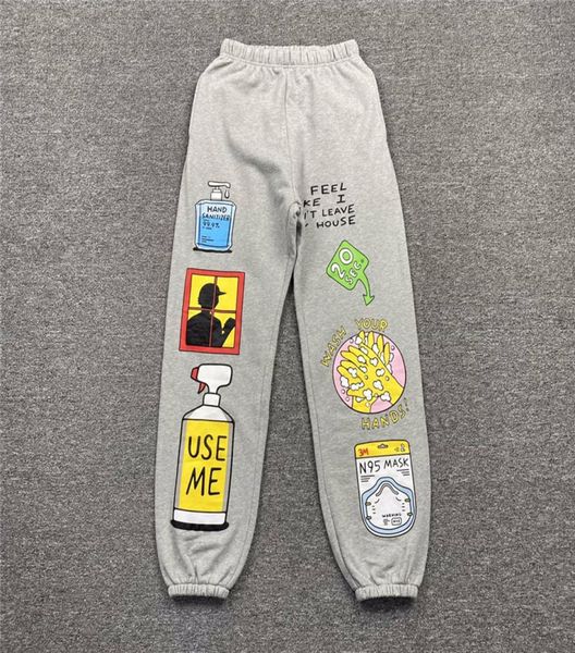 

new arrived sweatpants men women drawstring cartoon print fleece jogger trousers pants4509165, Black;brown