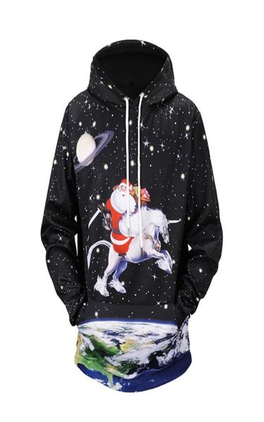 

new fashion hooded christmas santa claus hoodies menwomen autumn winter thin style paint 3d sweatshirts pullovers8487513, Black